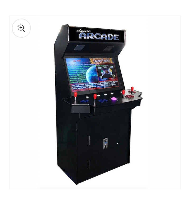 4 Player StandupUp Arcade Machine | Commercial Grade  4600  Games | 32" Screen | 1 Trackball | 2 Stools | blk