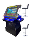 4 Player Lift Up Arcade Machine | Commercial Grade | 4600 riser combo  Classic Games | 26.5" Screen | 3 Trackballs | 2 Stools | BLK